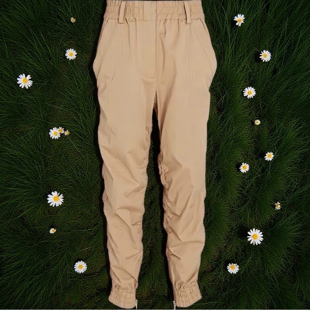 NWT Derek Lam 10 Crosby ‘Phoenix’ Cotton Twill Jogger Pants in “Khaki” Tan Sz 2